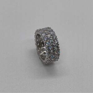 Sterling Silver and Cubic Zirconia Band/ Size 6